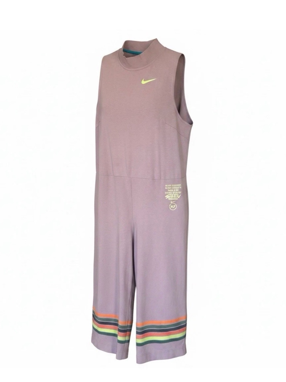 Nike N7 Jumpsuit Generations lavender Romper Wide Leg Zip Back Womens Medium - Picture 2 of 10